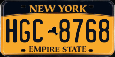 NY license plate HGC8768