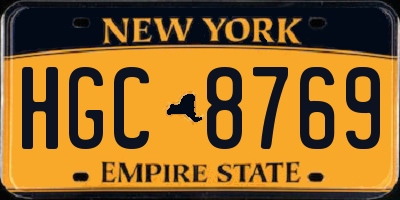 NY license plate HGC8769