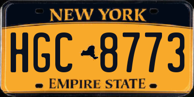 NY license plate HGC8773