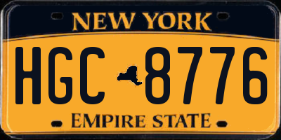 NY license plate HGC8776