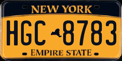 NY license plate HGC8783