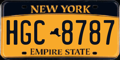 NY license plate HGC8787
