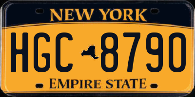 NY license plate HGC8790