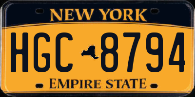 NY license plate HGC8794