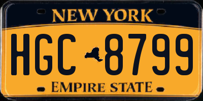 NY license plate HGC8799