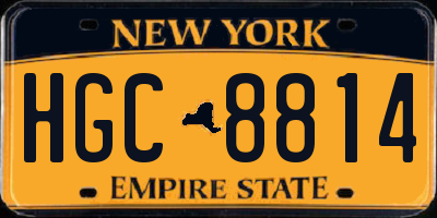 NY license plate HGC8814