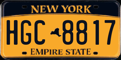 NY license plate HGC8817