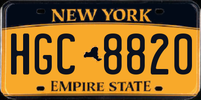 NY license plate HGC8820