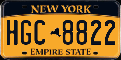 NY license plate HGC8822
