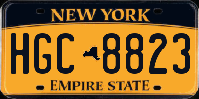 NY license plate HGC8823