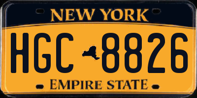 NY license plate HGC8826