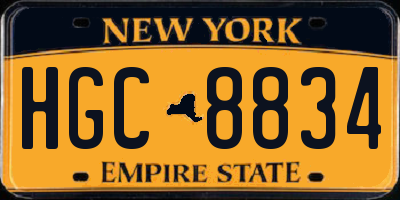 NY license plate HGC8834