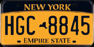 NY license plate HGC8845