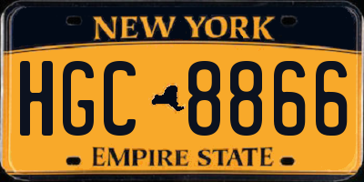 NY license plate HGC8866
