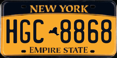 NY license plate HGC8868