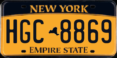 NY license plate HGC8869