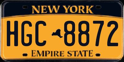 NY license plate HGC8872