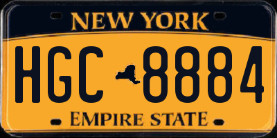 NY license plate HGC8884