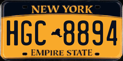 NY license plate HGC8894