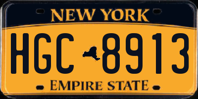 NY license plate HGC8913