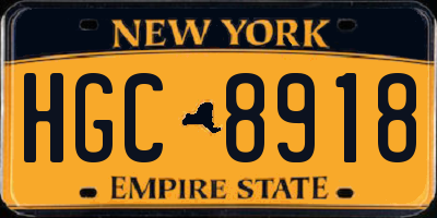 NY license plate HGC8918