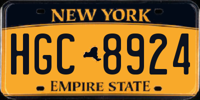 NY license plate HGC8924