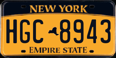 NY license plate HGC8943