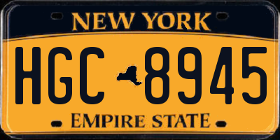 NY license plate HGC8945
