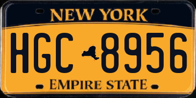 NY license plate HGC8956