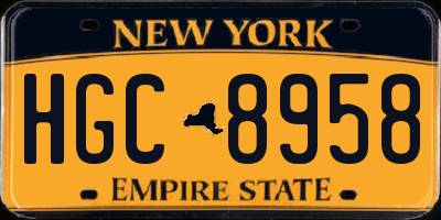 NY license plate HGC8958