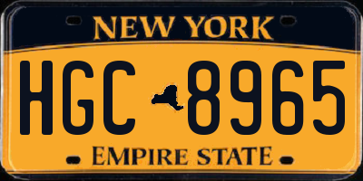 NY license plate HGC8965