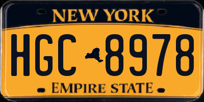 NY license plate HGC8978
