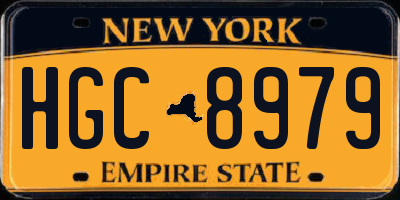 NY license plate HGC8979