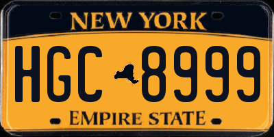 NY license plate HGC8999