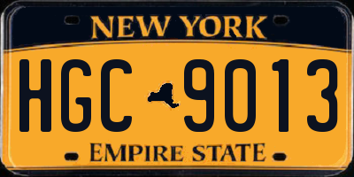 NY license plate HGC9013
