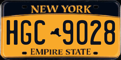 NY license plate HGC9028