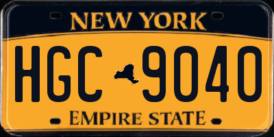 NY license plate HGC9040