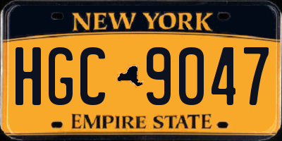 NY license plate HGC9047