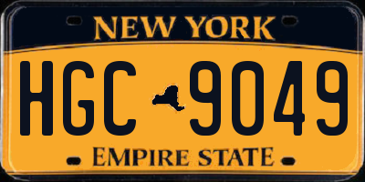 NY license plate HGC9049