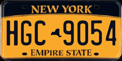 NY license plate HGC9054