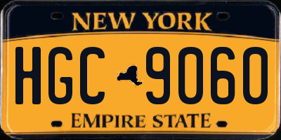 NY license plate HGC9060