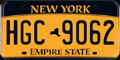 NY license plate HGC9062
