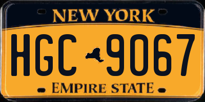 NY license plate HGC9067