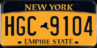 NY license plate HGC9104