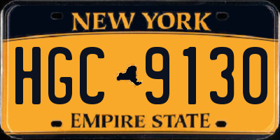 NY license plate HGC9130