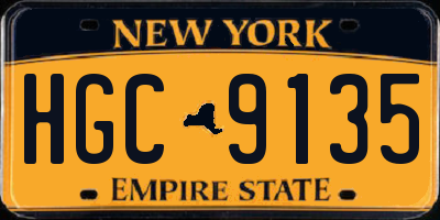 NY license plate HGC9135