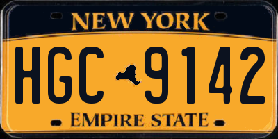 NY license plate HGC9142