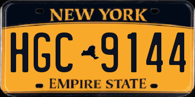 NY license plate HGC9144