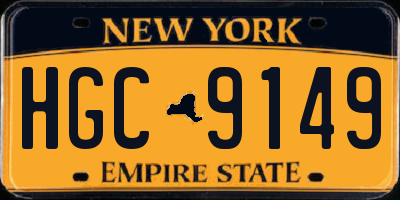 NY license plate HGC9149
