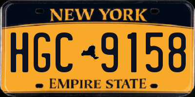 NY license plate HGC9158
